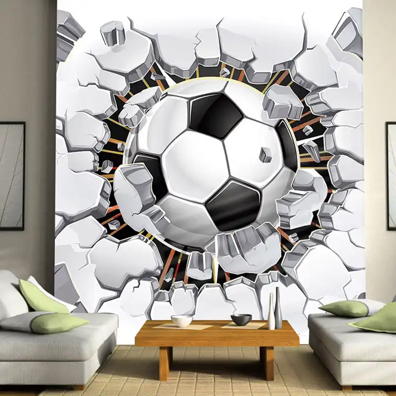 Custom Any Size Wall Cloth 3d Football Broken Photo Wallpapers For Kids Room Boys Children Bedroom Backdrop Home Decor Mural 3d Roll Roll Rolls Photos Rollsroll Cloth Aliexpress