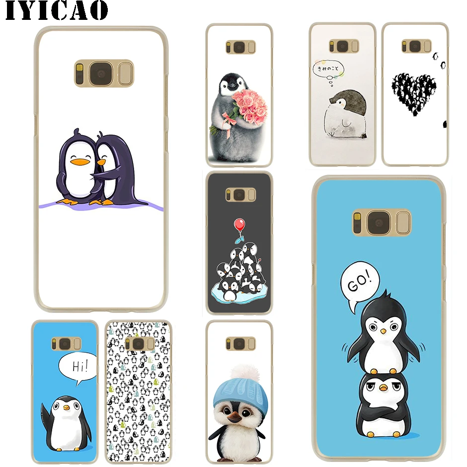 Жесткий чехол IYICAO Penguin для Samsung Galaxy S10e S10 S9 S8 Plus S6 S7 Edge Note 9 8 10 Plus|Чехлы-накладки| |