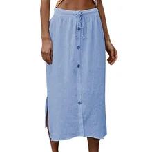 Г. MAXIORILL новые женские летние однотонные юбки на пуговицах со шнуровкой и эластичной резинкой на талии T44