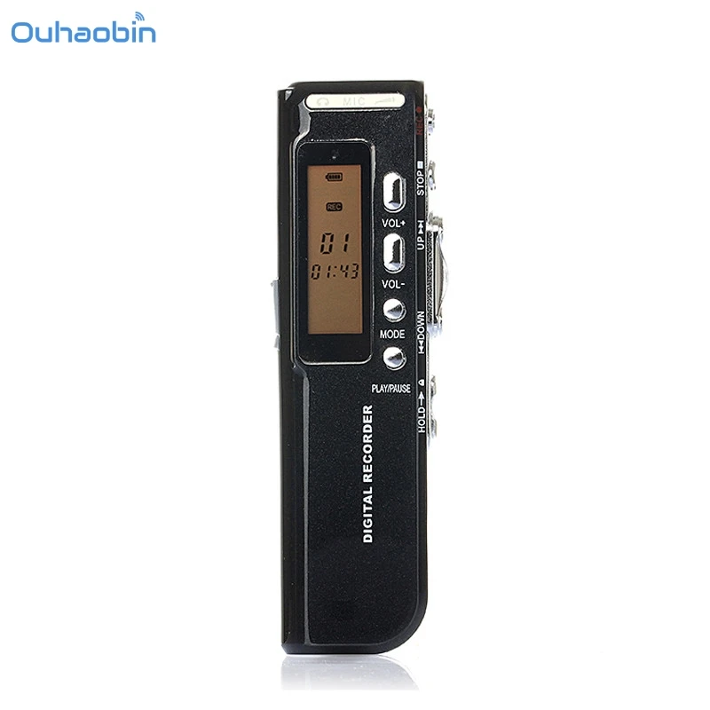 Ouhaobin New Arrival 8GB USB LCD Screen Digital Voice Recorder Dictaphone Audio Music Player Black Portable Voice Recorder Sep8