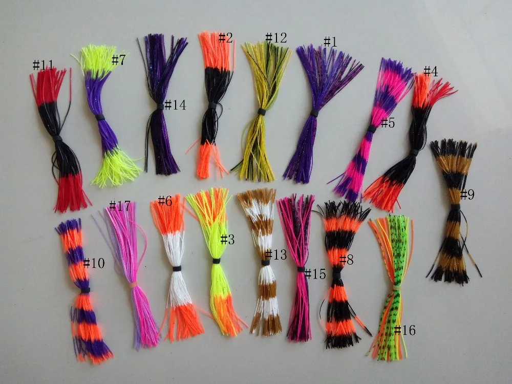 Lot De 12 Jupes Silicone Nories #701 Pour Spinnerbaits - Couleur Purple Grn Fleck Blk - Neuf