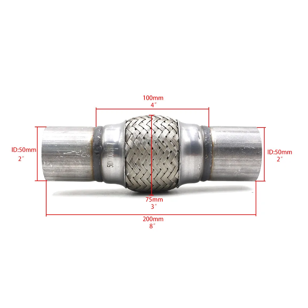 Высокое качество " x 4" x " автомобильный выхлопной Сильфон сильфон 201 нержавеющая сталь двойной Коннектор с оплеткой пульсация Щепка TT101189