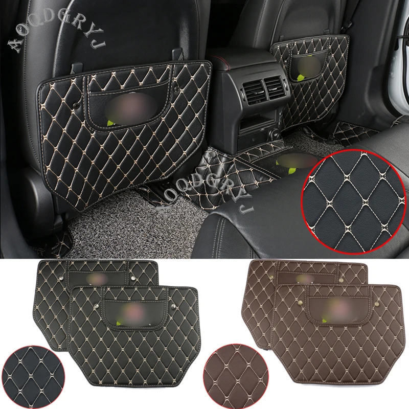 

Car styling For Jaguar F-PACE 2016-2019 Artificial Leather Car Seat Protection Backseat Kick Mat Anti Mud Dirt 2pcs