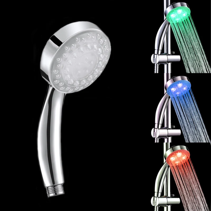 Buy 3 Colors Temperature Sensor led Shower Head RGB