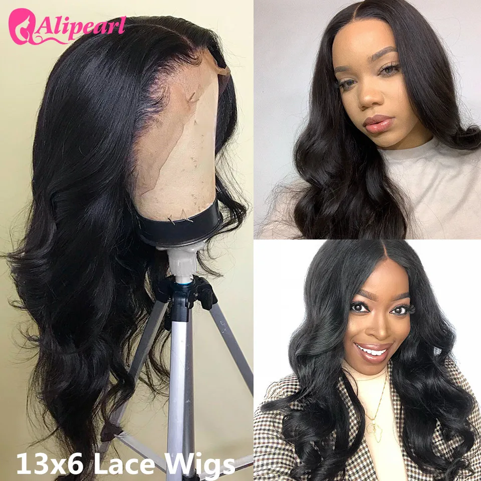 

Body Wave 13x6 Lace Front Human Hair Wigs Ple Plucked For Black Women 130% 180% 250% Density Remy Brazilian Ali Pearl Lace Wigs