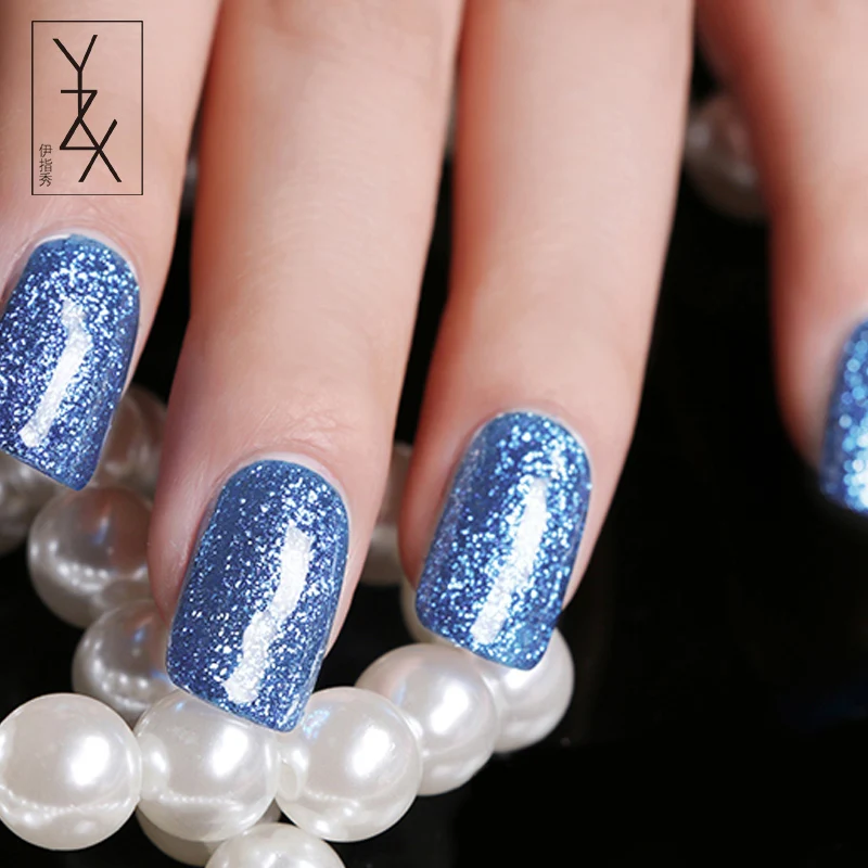 YiZhiXiu 1pcs 10ml Glitter Silver Varnish Soak-off UV Gel Nail Polish Cheap Nail Lacquer Crystal Gel Manicure Platinum Enamel