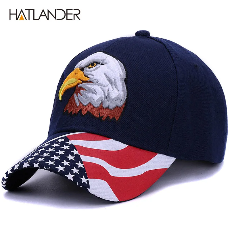 [HATLANDER] 2018 الربيع الصيف رجالي البيسبول قبعات التطريز النسر الصيد الصحراء قبعة الهيب هوب قابل للتعديل جولف الرياضة القبعات