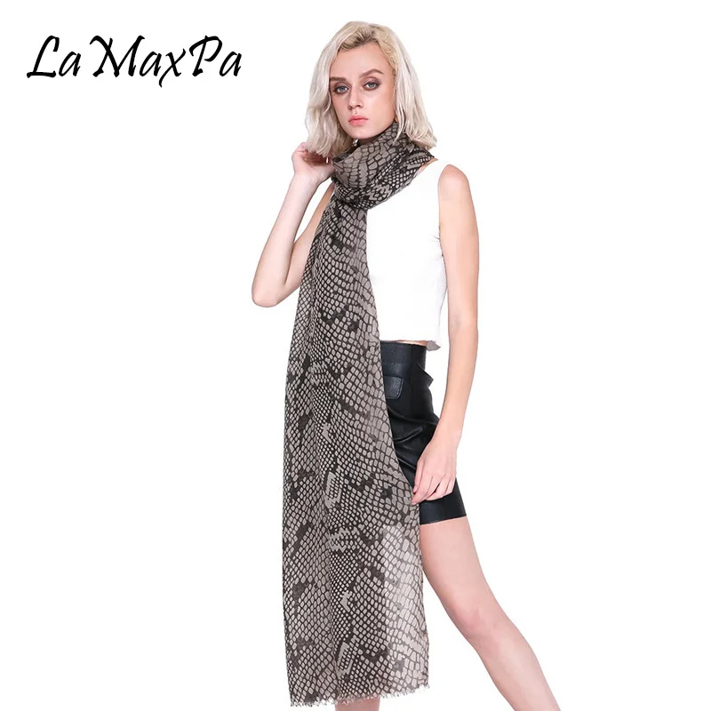 

LaMaxPa New Women Shawl Scarf Cotton Linen Python Snake Pattern Scarf Femme Elegant Echarpe Mujer Bufanda Vrouwen Grace Sjaals