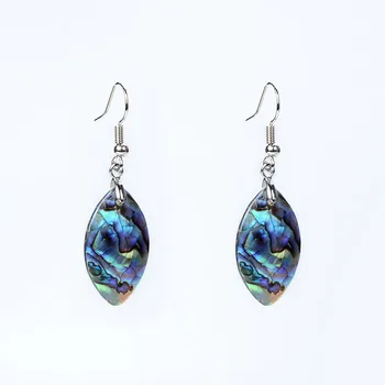 

New Natural Abalone Splicing Shell Color Dangle Earring Special Simple Oval Waterdrop Drop Earrings For Ladies Fashion Jewelry