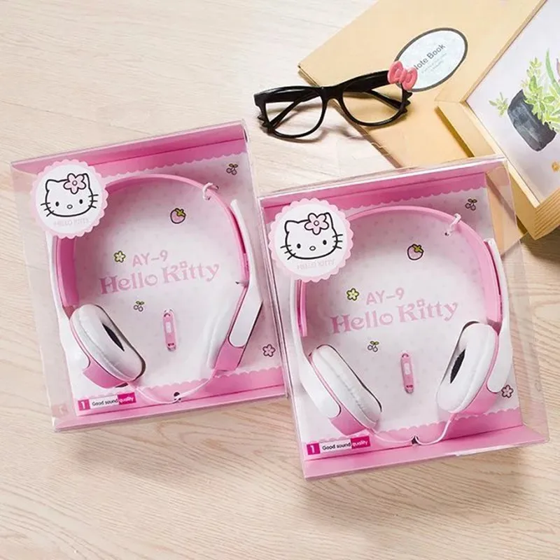 Милые Мультяшные Наушники Hello Kitty детские наушники с повязкой на голову