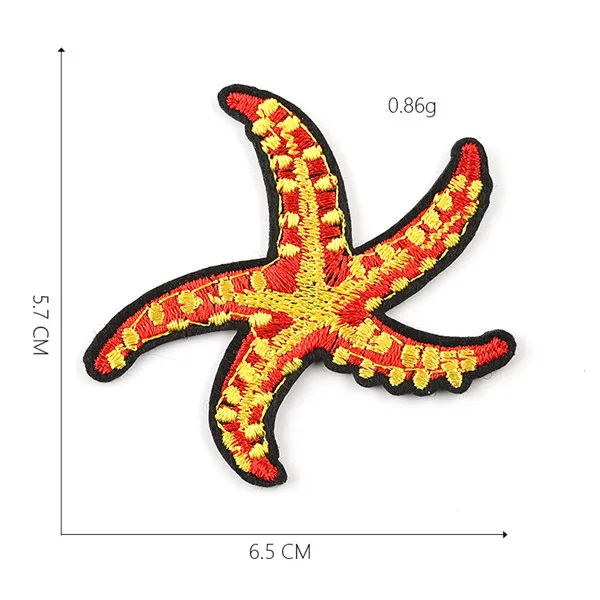 50 шт. морские патчи в виде ракушки Краб Рыба, морепродукты Вышивка Животных вставка, вышитая аппликация наклейка для одежды - Цвет: 50pcs Patch 26