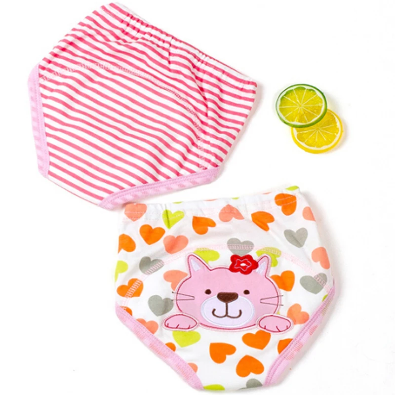 

2 PCS/Set Baby Potty Training Pants Nappies For Toddler Boys Girls Cotton Cloth Diapers Panties Washable Reusable