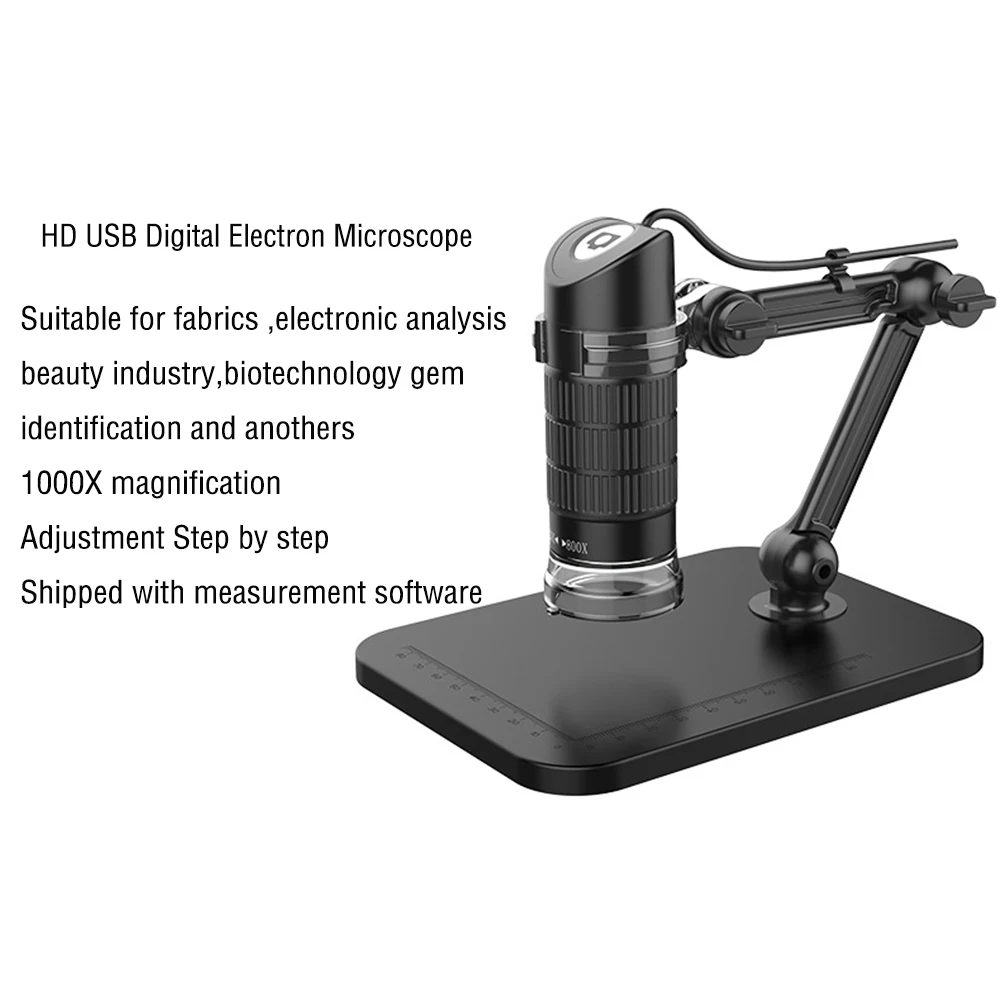  HD USB Digital Microscope LED 2MP Electronic Microscope Endoscope Zoom Camera Magnifier+ Lift Stand