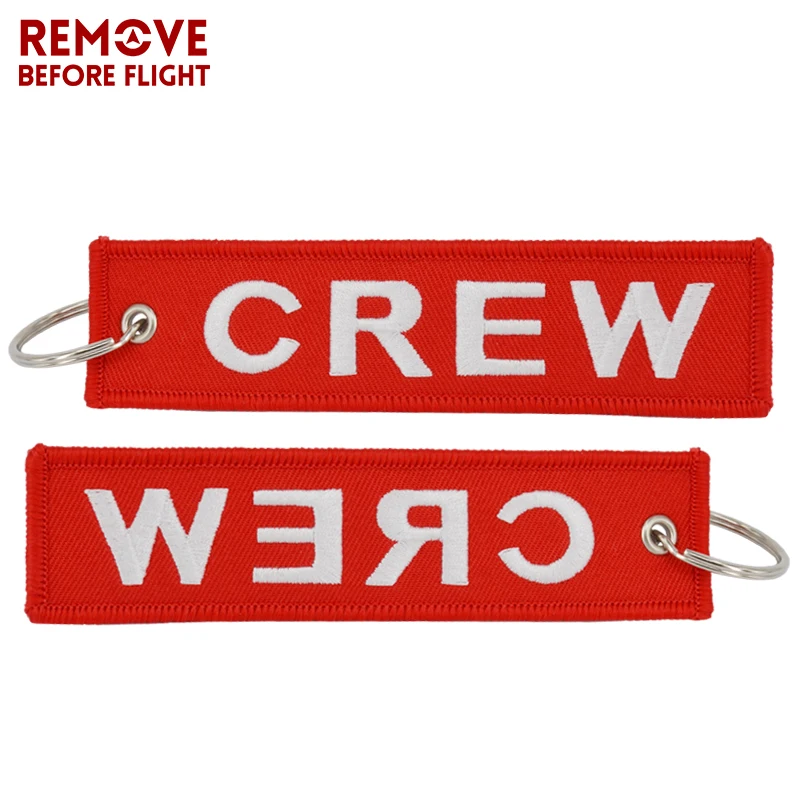 Fashion Jewelry Crew Key Chains OEM Keychain Jewelry Luggage Tag Safety Label Embroidery Crew Key Ring Chain for Aviation Gifts (11)