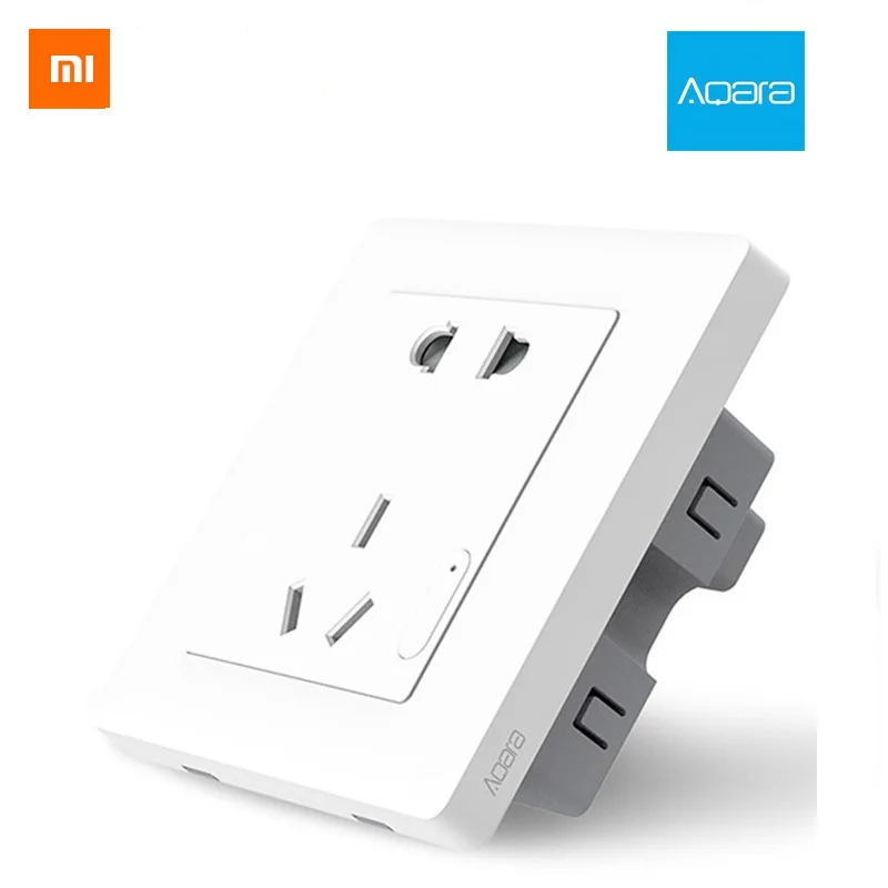 Xiaomi Aqara inteligente pared zócalo ZigBee inalámbrico pared salida Mijia enchufe de pared interruptor de trabajo para Xiaomi casa inteligente Bluetooth APP