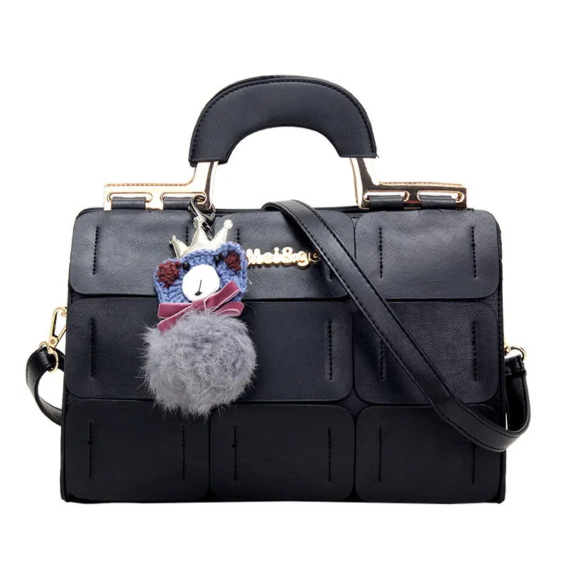 

Women Hairball Letter Solid Zipper Bag Ornaments Tote Solid Sequins Handbag Purse Messenger Shoulder Bag Small Flap bag