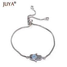 Новая мода сглаза Фатима Ручной Браслет Подвески Pave кубического циркония маленький браслет Хамса для женщин Подарки Золотой браслет ювелирные изделия