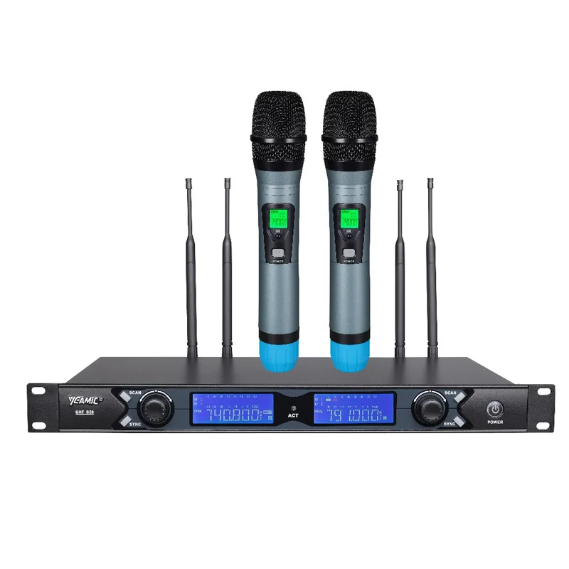 

YEAMIC S20 Dual tune Ture diversity receiver 700MHz~800MHz 500m operation distance IR ID UHF wireless microphone
