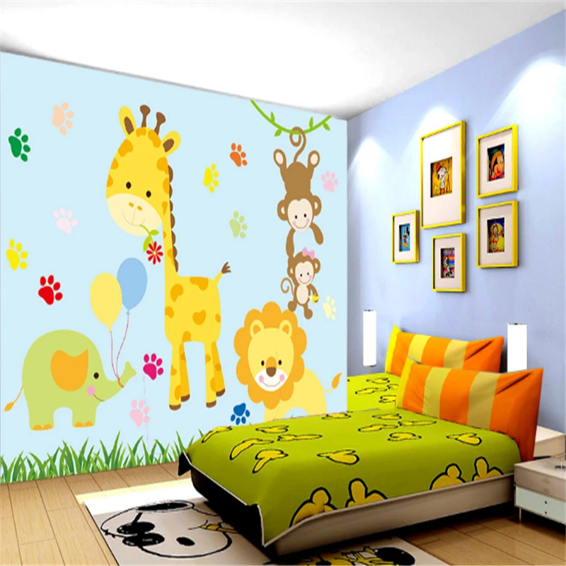 

Customize Animal Wallpaper Customize 3D minimalism cute waterproof wall paper Environmental Protection Kid's Bedroom Bathroom