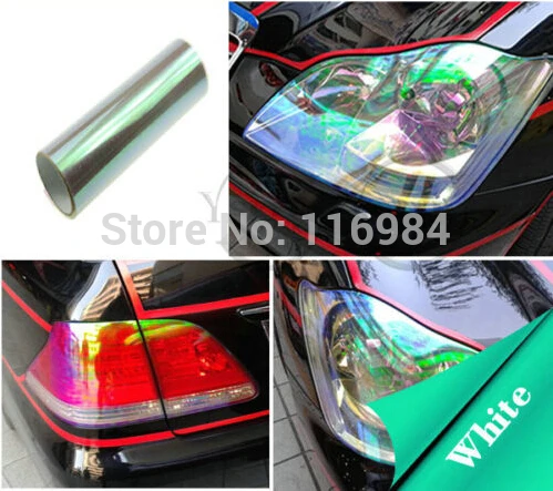 

100cm*30cm Shiny Chameleon Auto Car Styling headlights Taillights film lights Change Color Car film Stickers Car Accessories