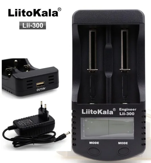 Liitokala Lii-S2 Lii-S1 Lii-PD4 Lii-500 18650 battery charger 1.2V 3.7V 3.2V AA/AAA 26650 21700 NiMH li-ion smart charger - Цвет: lii-300 and adapter