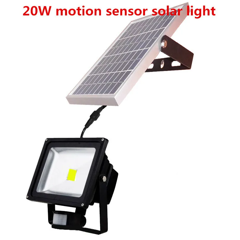 High quality 20W Solar led Light  lamp Super Bright LEDs PIR Infrared Motion sensor Security Garden garage flood Wall Light