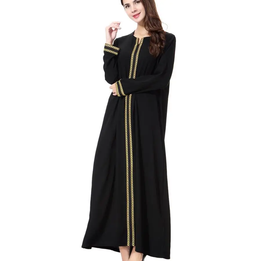 Malaisie Musulman Robe Femme Abaya Maxi Robe Arabie Saoudite Robes