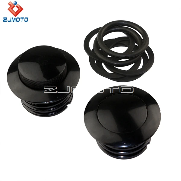 Black Motorcycle Pop Up Reservoir Gas Cap Oil Caps Vented Fuel Tank Cap