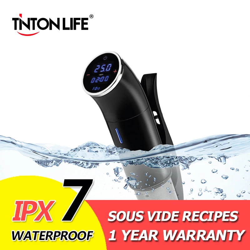 

Sous Vide Vacuum Food Slow Cooker IPX 7 Watrerproof 1200W Powerful Immersion Circulator LCD Digital Display Stainless Steel
