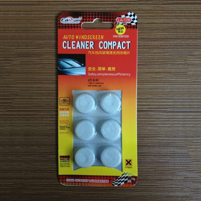 

6Pcs Portable Effervescent tablets automotive glass water efficient Car Solid Wiper Cleaner Compact Windshield washer fluid 2018