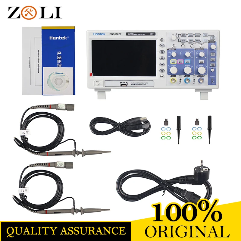 

2017 Hantek DSO5102P Digital Oscilloscope 100MHz 2Channels 1GSa/s DSO5102P Hantek Four math functions DSO5102P DHL Free