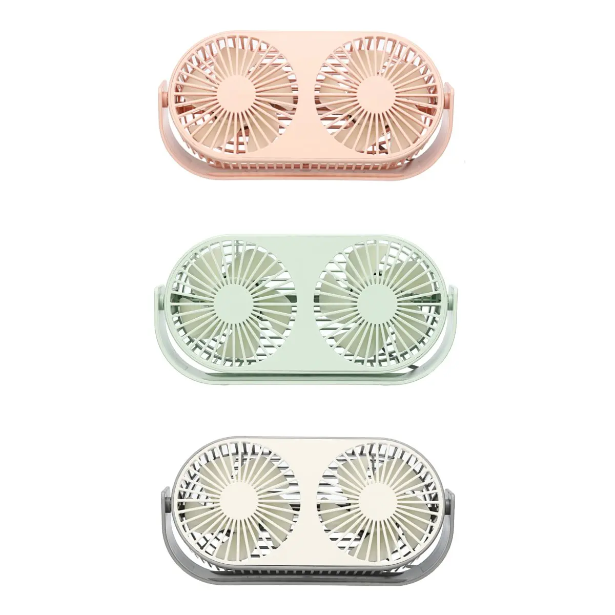 

Portable Rechargeable Mini USB Fan Air Cooler Desktop Double Head Fan Air Cooler 3 Level Student Dormitor Desk Low Noise USB Fan
