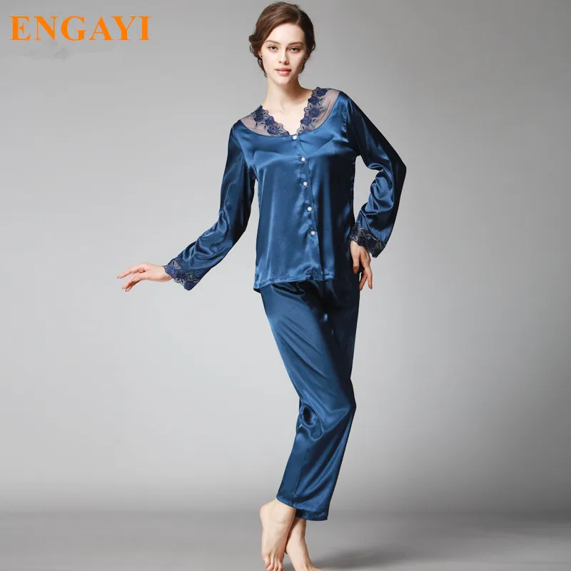 

4 Colors Women Silk Satin Pajamas Pyjama Sets Pijamas Sexy Robes Bathrobe Nightgown Sleepwear Longue Femme Night Gown QTZ193