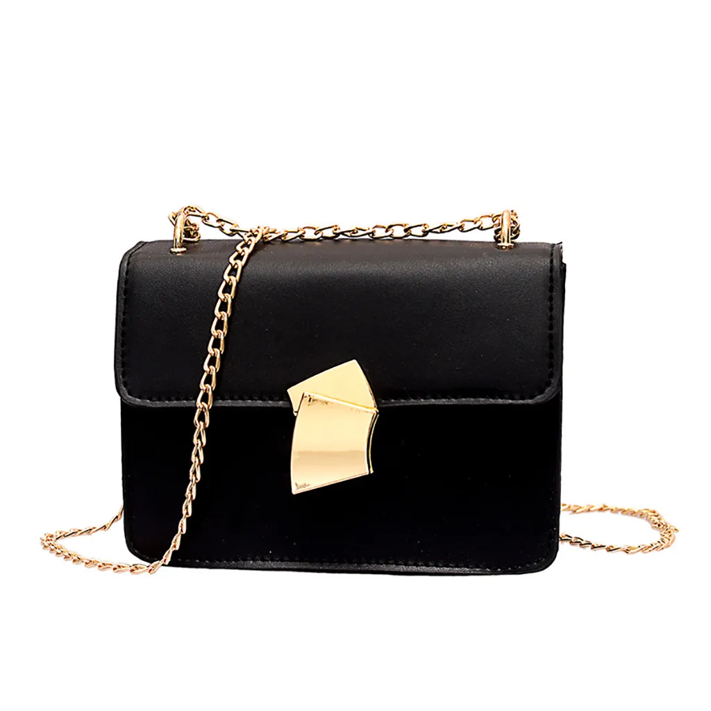 

Shoulder Bag For Women 2019 Fashion Vintage Chain Leather Bag Retro Black Ladies Shopper Bag Luxury Handbags Women Bags Designer