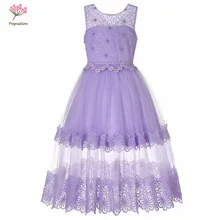 Popodion/Платья с цветочным узором для девочек; кружевное платье с бисером; элегантные платья для девочек; FGD10112