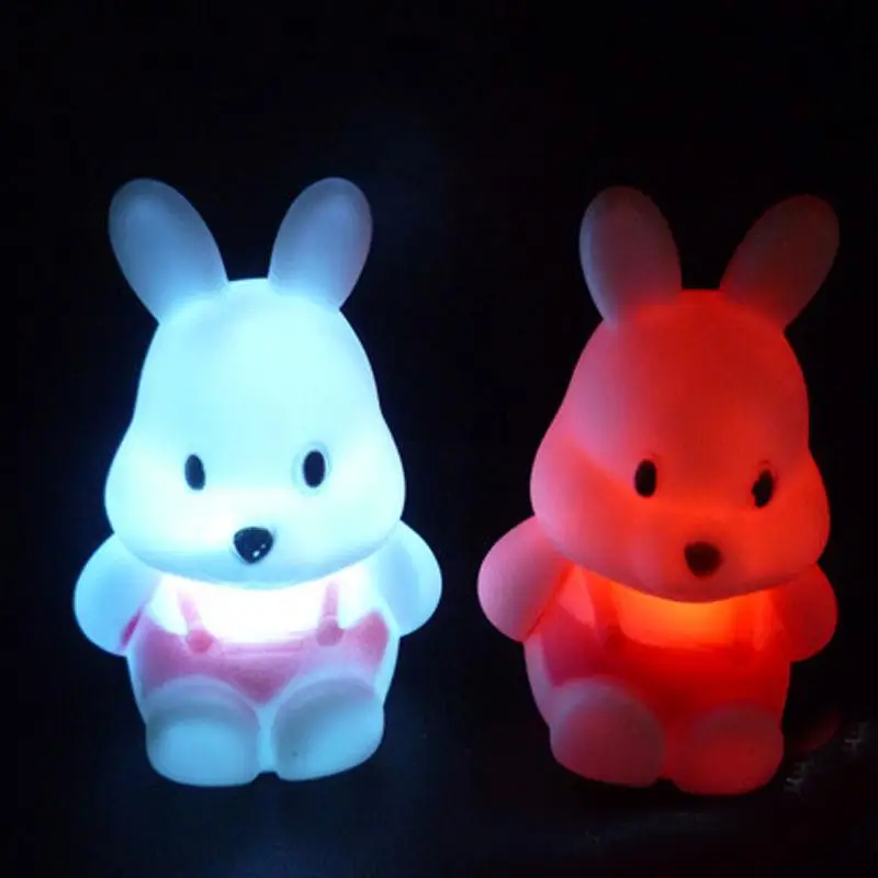 

Colored Led Rabbit Night Light for Children Baby Kids Gifts Animal Cartoon Decorative Lamp Bedside Bedroom Living Room