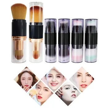 

Makeup Brush Cosmetic Foundation Wear Resistant Tool Accessories Retractable Professional 2 In 1 Home Double Ended Travel Powder