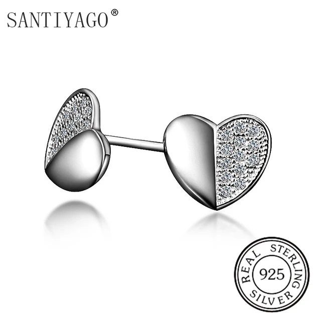 cost test heart package Silver Women Earrings  With For Real 925 S925 100 Sterling cost test heart package Silver Women Earrings  With For Real 925 S925 100 Sterling