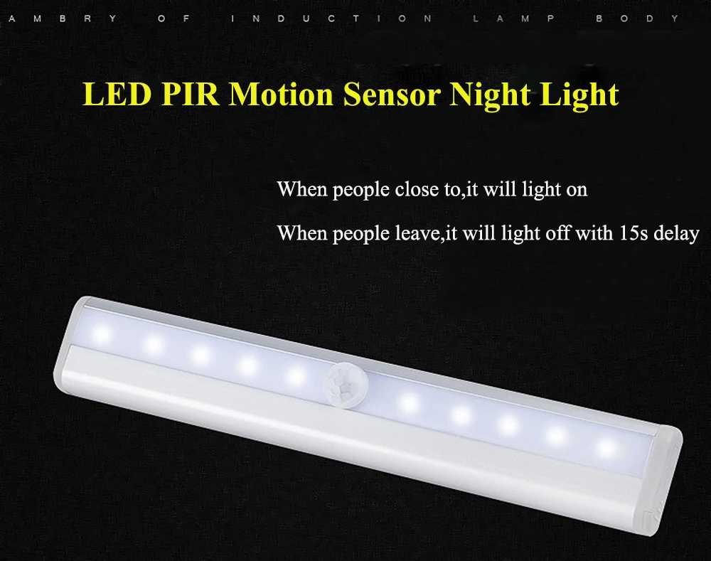 GO OCEAN LED Under Cabinet Wardrobe Light IR Infrared Sensor 4AAA Batteries Night Light Wireless Cabinet Lamp Closet lights (30)