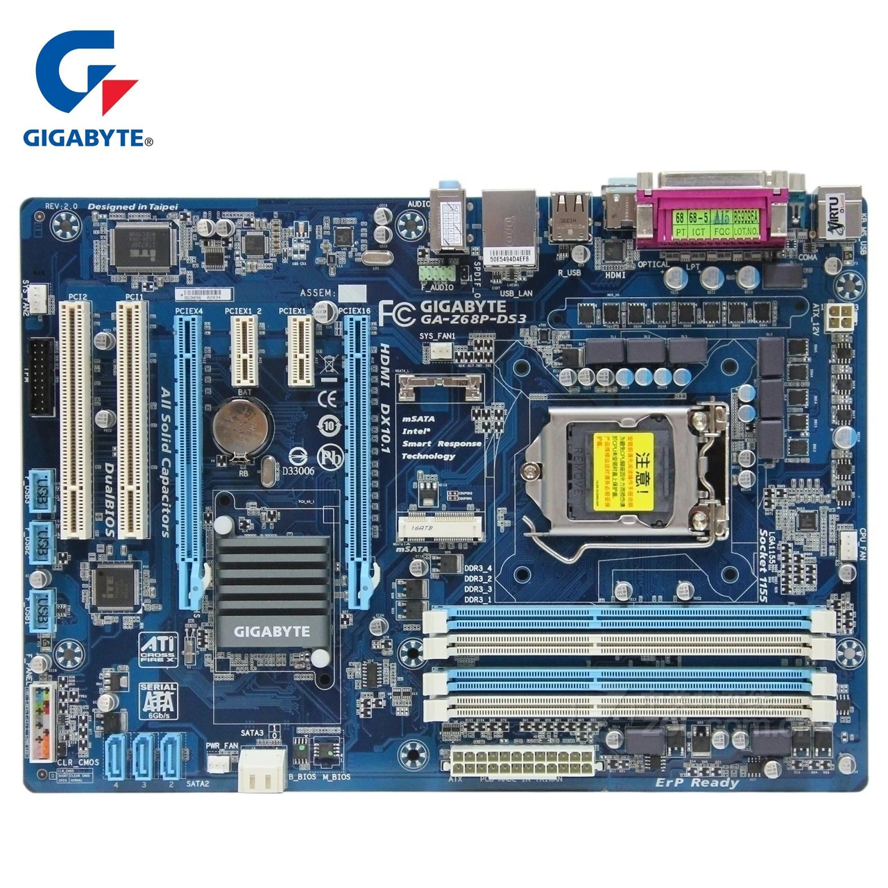 Оригинальная Материнская плата Gigabyte GA Z68P DS3 LGA1155 DDR3 32G для Intel Z68 материнская