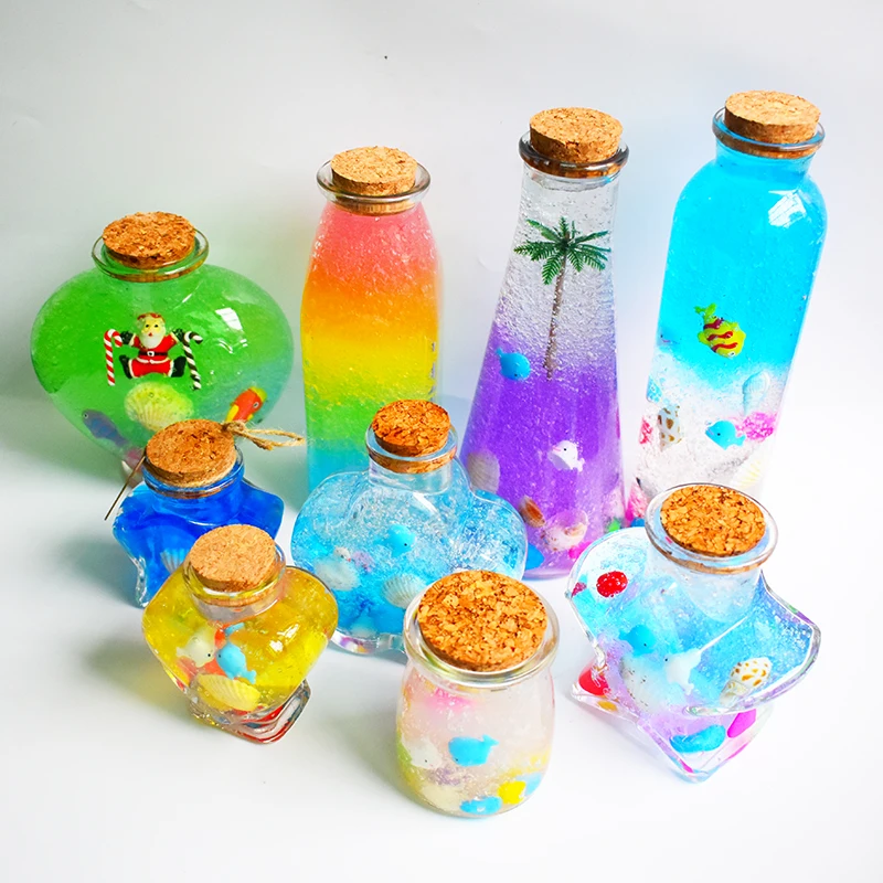 

DIY Set Growing Water Balls With Mini Ornaments Conch Kid Toys Wishing Bottles Mixed Beads
