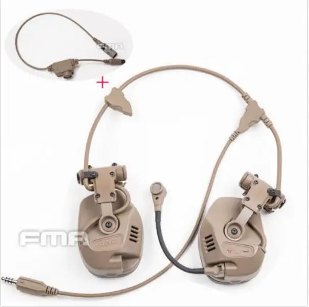 

Sand Tactical RAC Headset With PTT For Fast SF High-Cut Helmet Rails