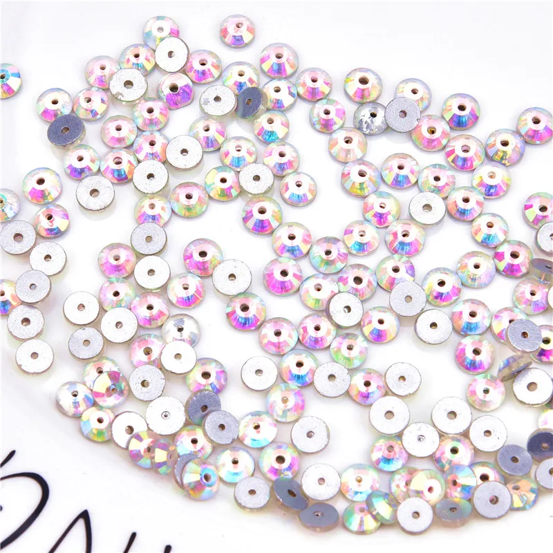 

Exquisite!Top quality SS16-SS30 Rainbow Crystal sew on rhinestones Silver Flatback Rhinestones Glitter Gems clothes Decoration