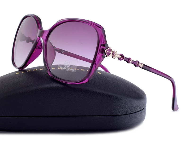 Blanche Michelle, высокое качество, квадратные поляризованные солнцезащитные очки для женщин, фирменный дизайн, UV400, солнцезащитные очки с градиентными линзами, солнцезащитные очки с коробкой - Цвет линз: gradient purple
