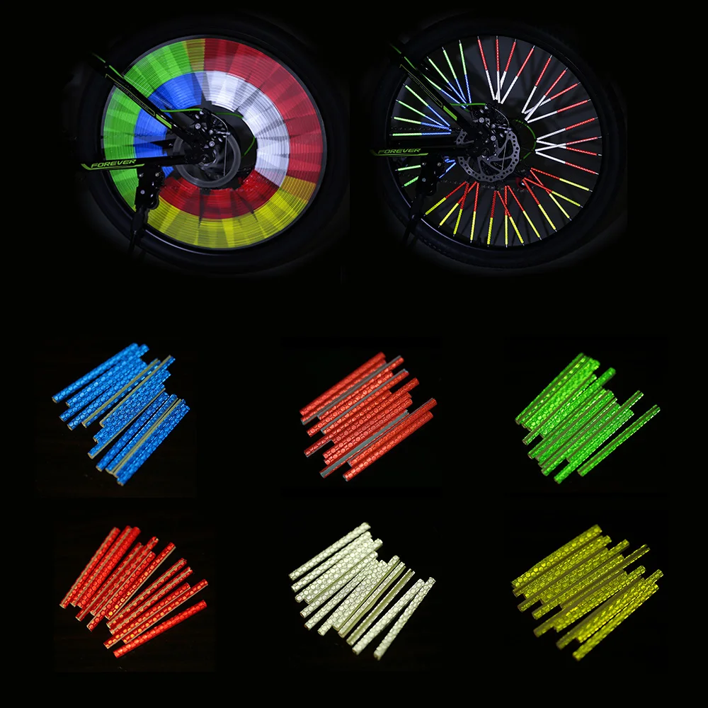 Buy 12PCS Bicycle Reflective spokes stick Tube Safe Cycling Spoke bicycle