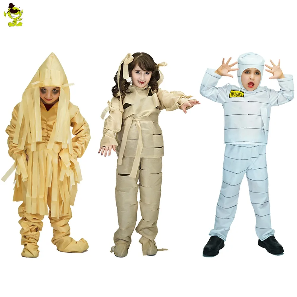 

Boys&Girls Terror Mummy Costumes Kids Scary Mummification&Zombie&Corpse Role Play Outfits for Halloween Masquerade Party for kid