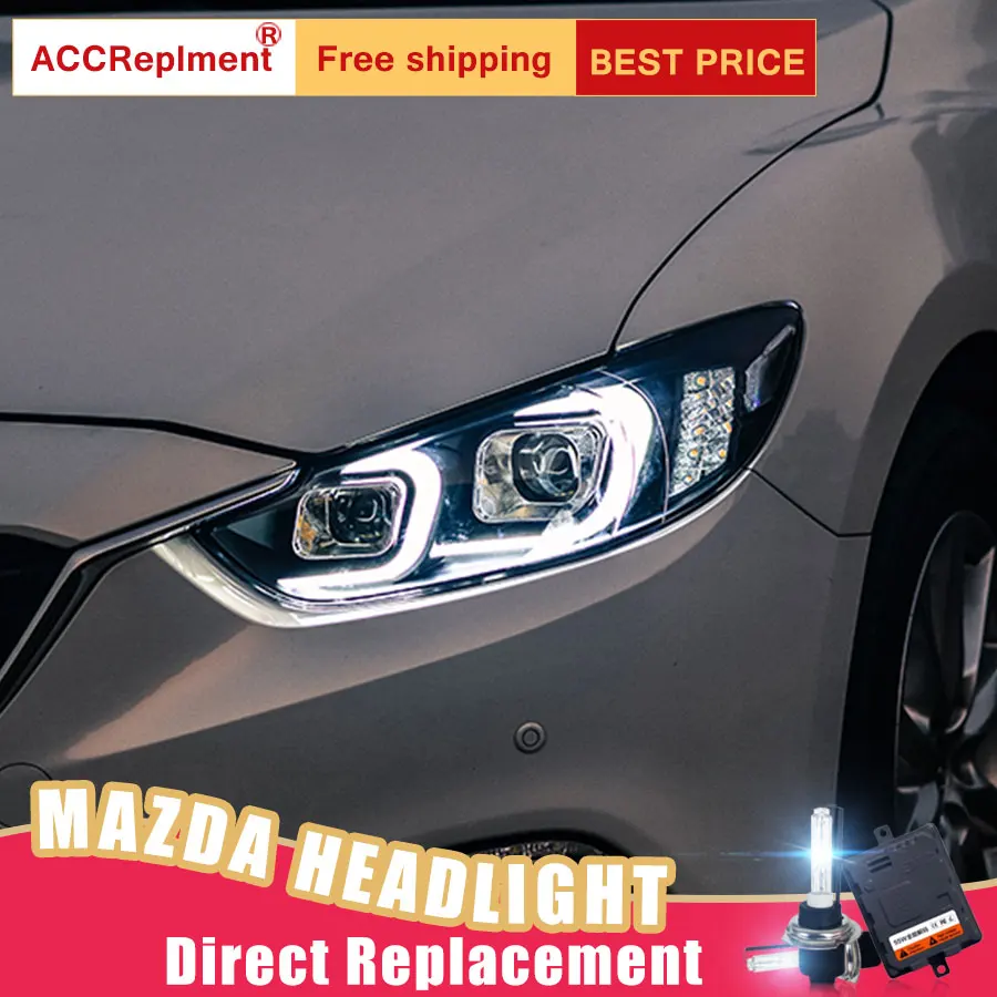 

2Pcs LED Headlights For Mazda6 Atenza 2014-2015 led car lights Angel eyes xenon HID KIT Fog lights LED Daytime Running Lights