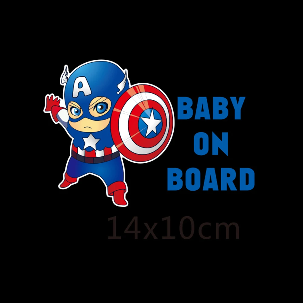 

Reflective Car Decoration Superheroes Baby On Board Car Stickers And Decals for Volkswagen Skoda Honda Hyundai Kia Lada