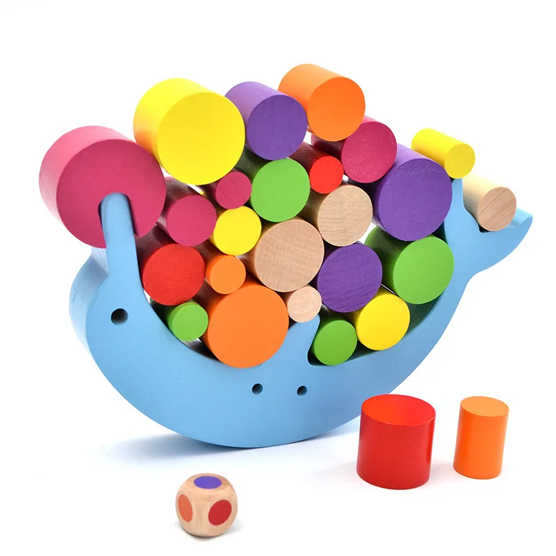 Baby Balance Training Dolphin Building Blocks Colorful Preschool enlightenment wooden Stacking Desk Game Early Education Toys