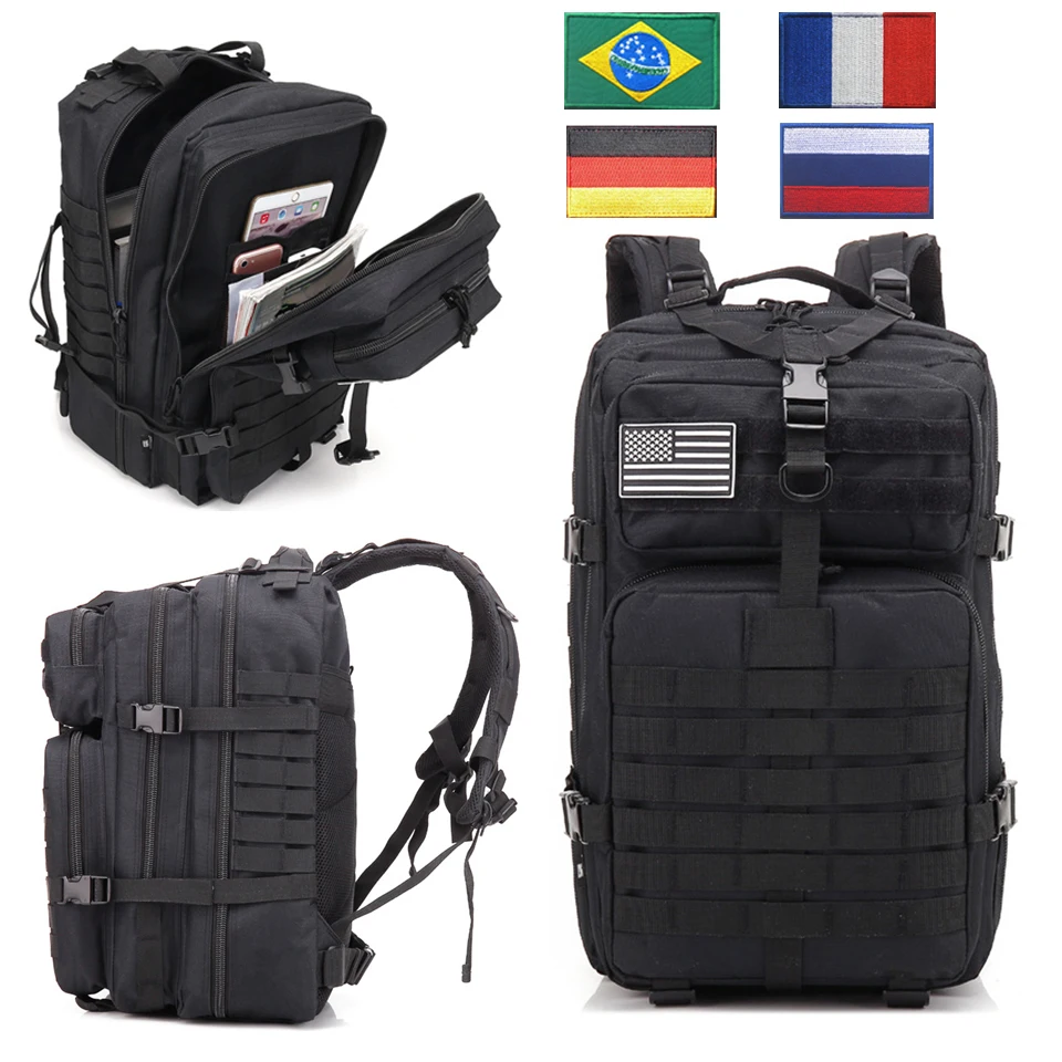 Online Outdoor Sport Rucksäcke Militärische Taktische Rucksack Flagge Patch Armee Rucksack Camping Große Bagpack 3P Wasserdicht Molle Taschen Packs